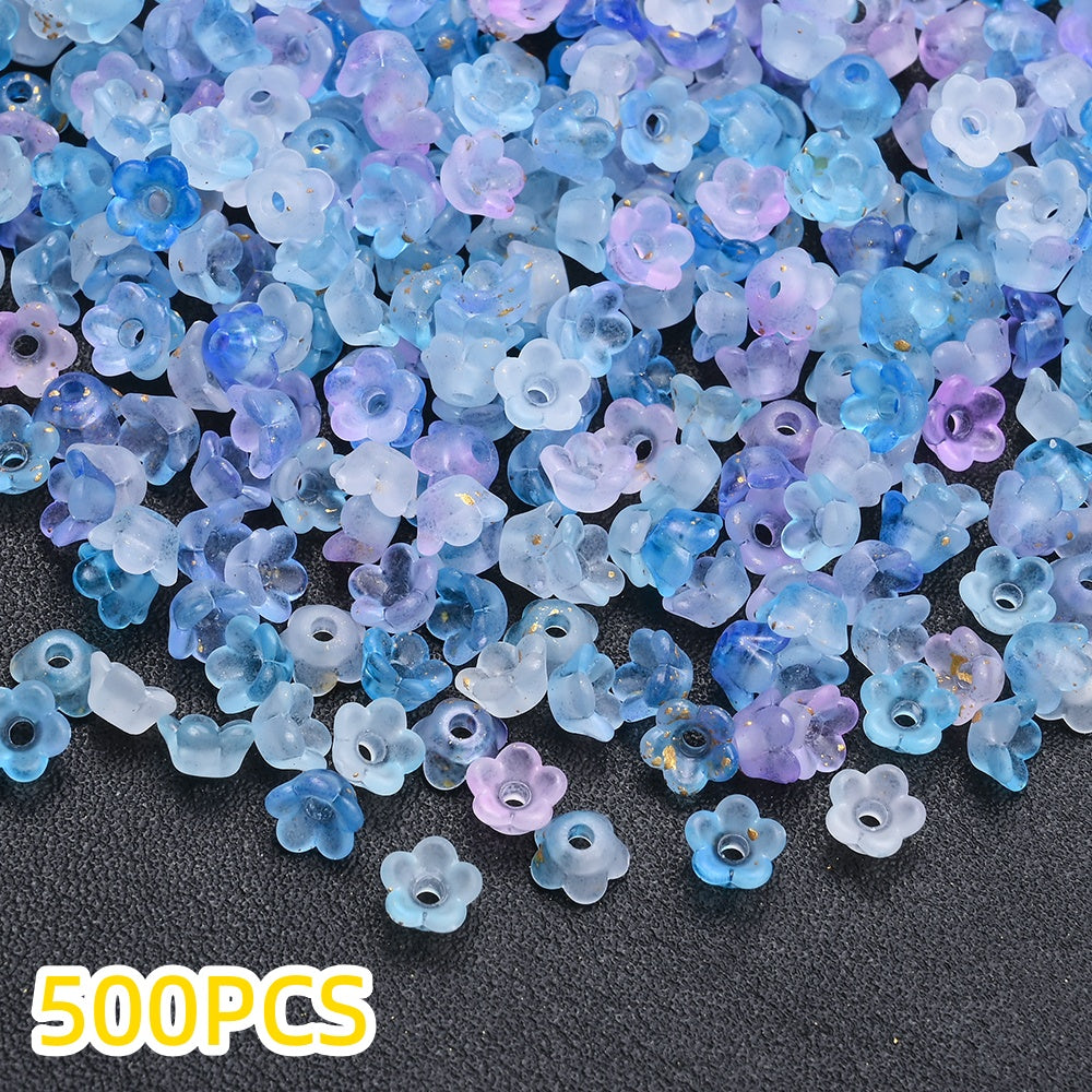 500pcs 3x6mm Lily of the Valley Acrylic Flower Cap Beads