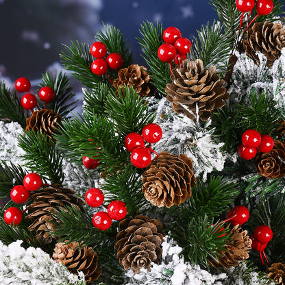 Christmas Pine Cone and Red Berry Decorations