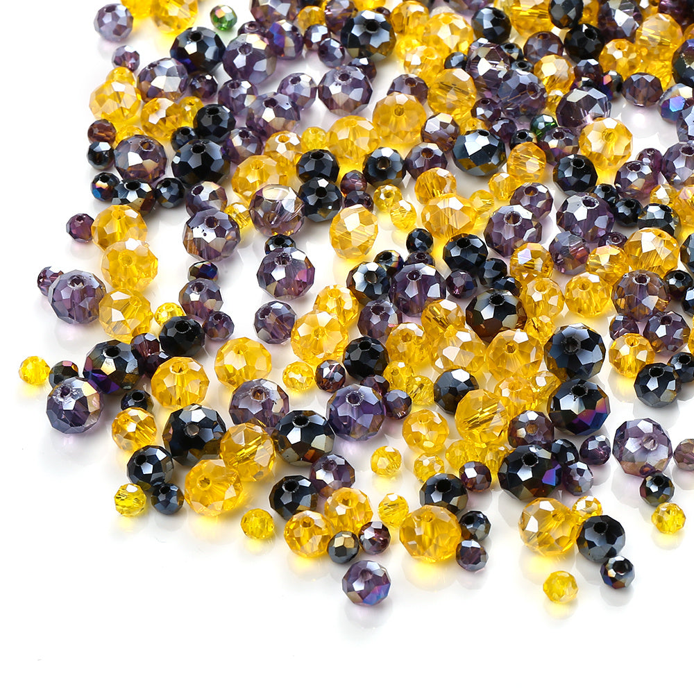 1349pcs Halloween Artificial Crystal Beads Mix Random Orange Black Purple