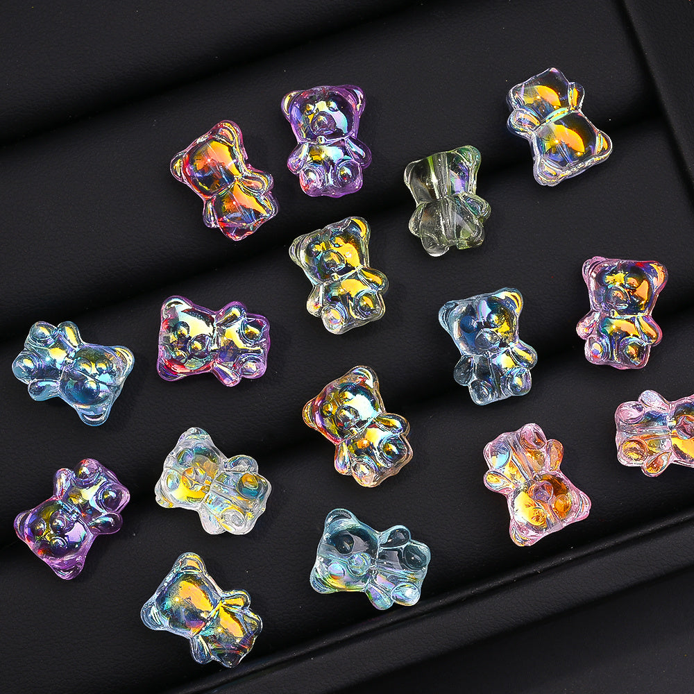 Transparent AB Bear Glass Beads