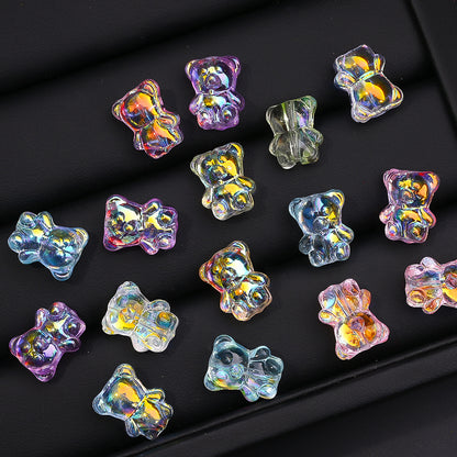 Transparent AB Bear Glass Beads