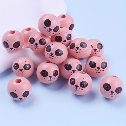 Animal Pattern Wooden Beads
