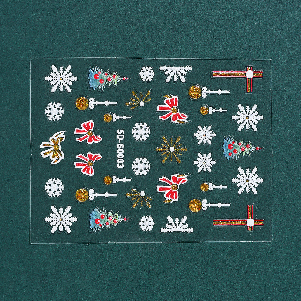Christmas 5D Embossed Nail Art Stickers