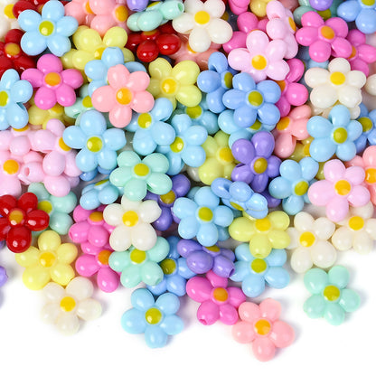 20pcs 21mm Egg-Shaped Flower Acrylic Beads