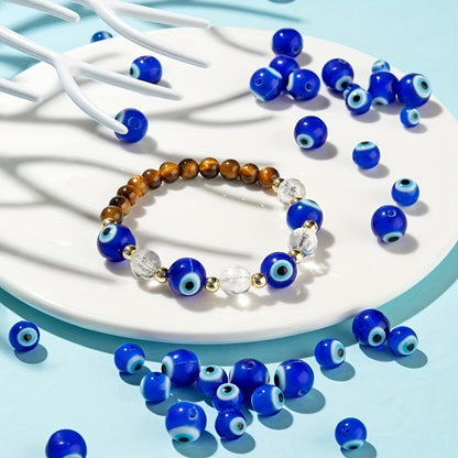 Blue Evil Eye Lamp Round Beads