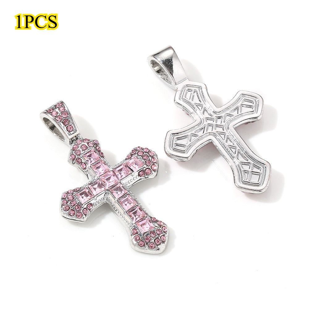 Y2K Rhinestone Cross Alloy Pendants