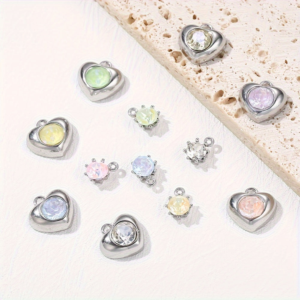 Alloy Heart Round Pendant Charms
