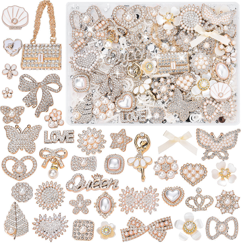 Mixed Pink Rhinestone Flatback Embellishment Set