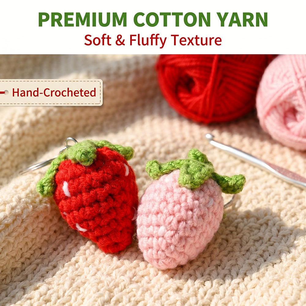 3-Piece Random Knitted Strawberry Charms