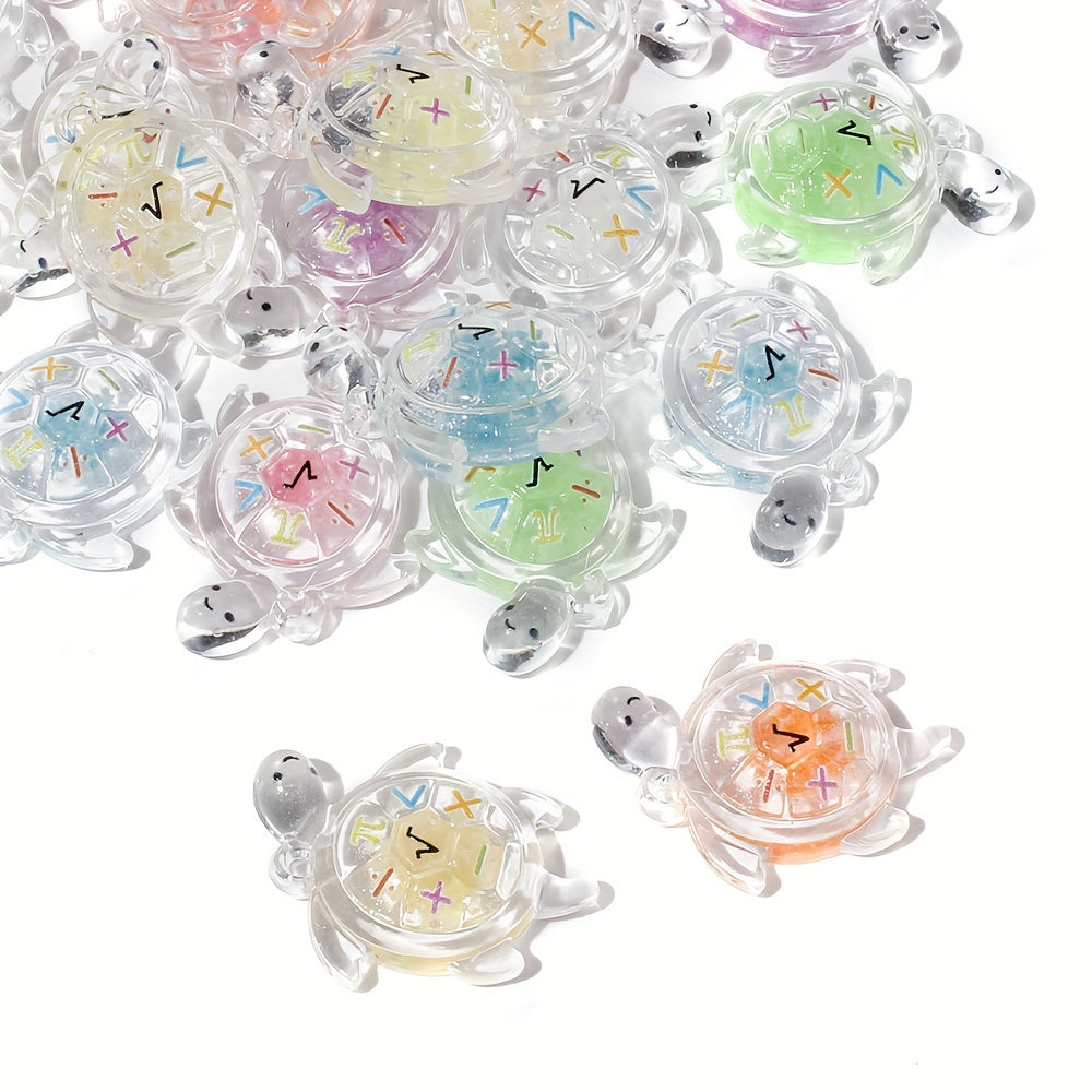 Luminous 3D Turtle Resin Beads