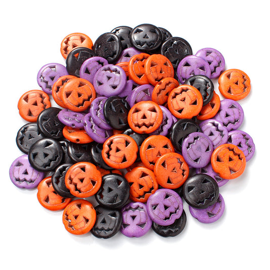 Halloween Turquoise Skull &amp; Pumpkin Beads