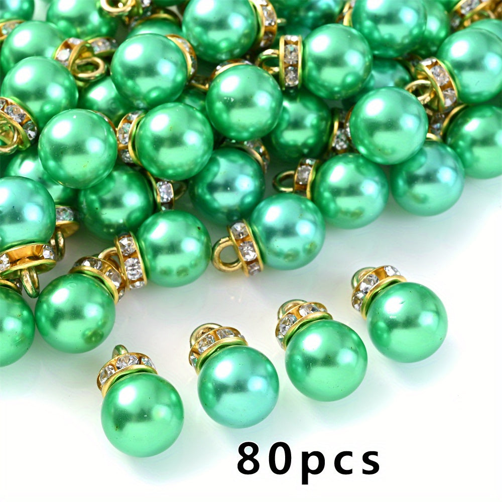 Rhinestone Imitation Pearl Charms