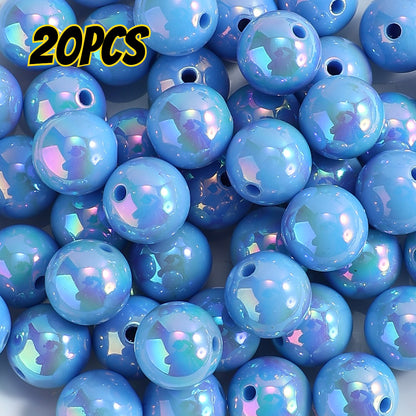 20pcs/set 16mm Shiny AB Color Round Acrylic Focal Beads