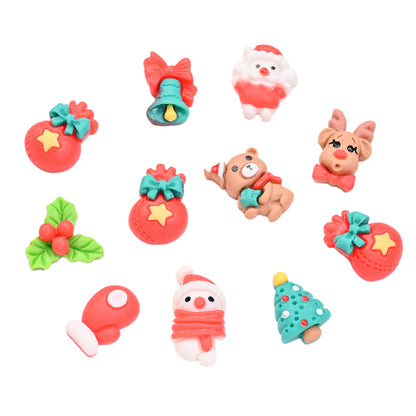 20pcs Christmas Series Resin Patch Beads