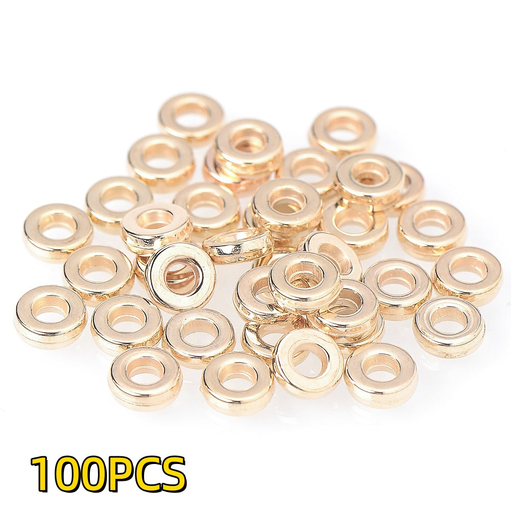100pcs 6mm Golden & Silvery CCB Large Hole Beads
