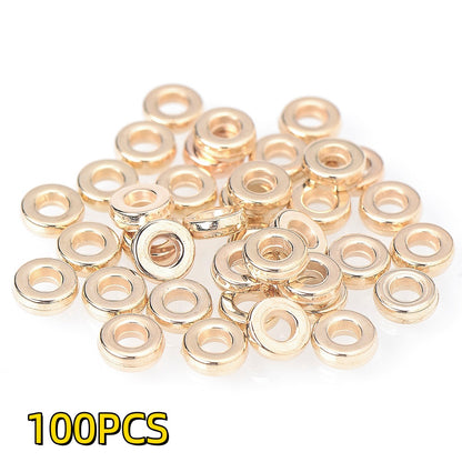100pcs 6mm Golden & Silvery CCB Large Hole Beads