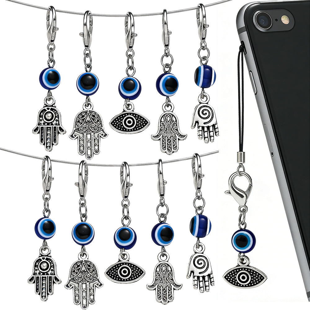 Evil Eye and Hamsa Enamel Pendant Charms