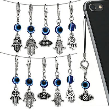 Evil Eye and Hamsa Enamel Pendant Charms