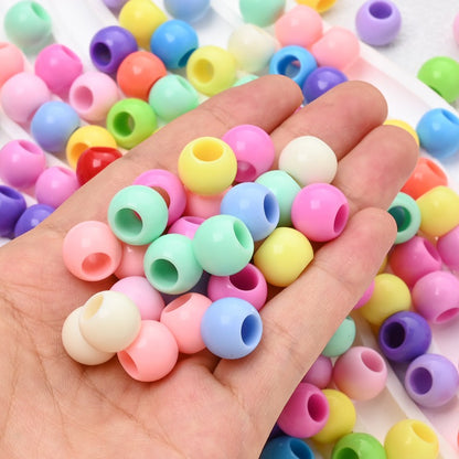 50pcs 9.5x12mm Colorful Acrylic Large Hole Beads