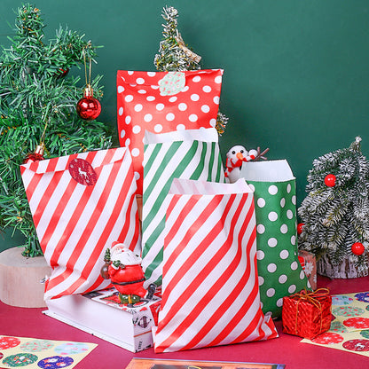 Christmas Polka Dot and Stripe Paper Gift Bags