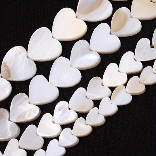30PCS 10/12mm Multicolor Heart Shell Bead Set