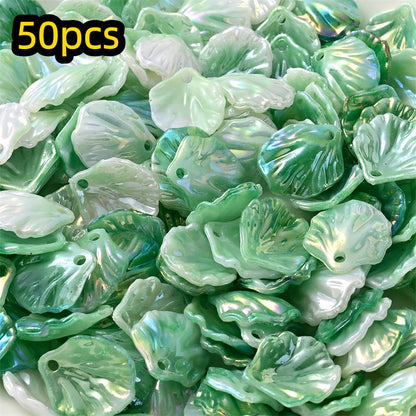 50pcs 15x17mm Acrylic Shell & Leaf Beads
