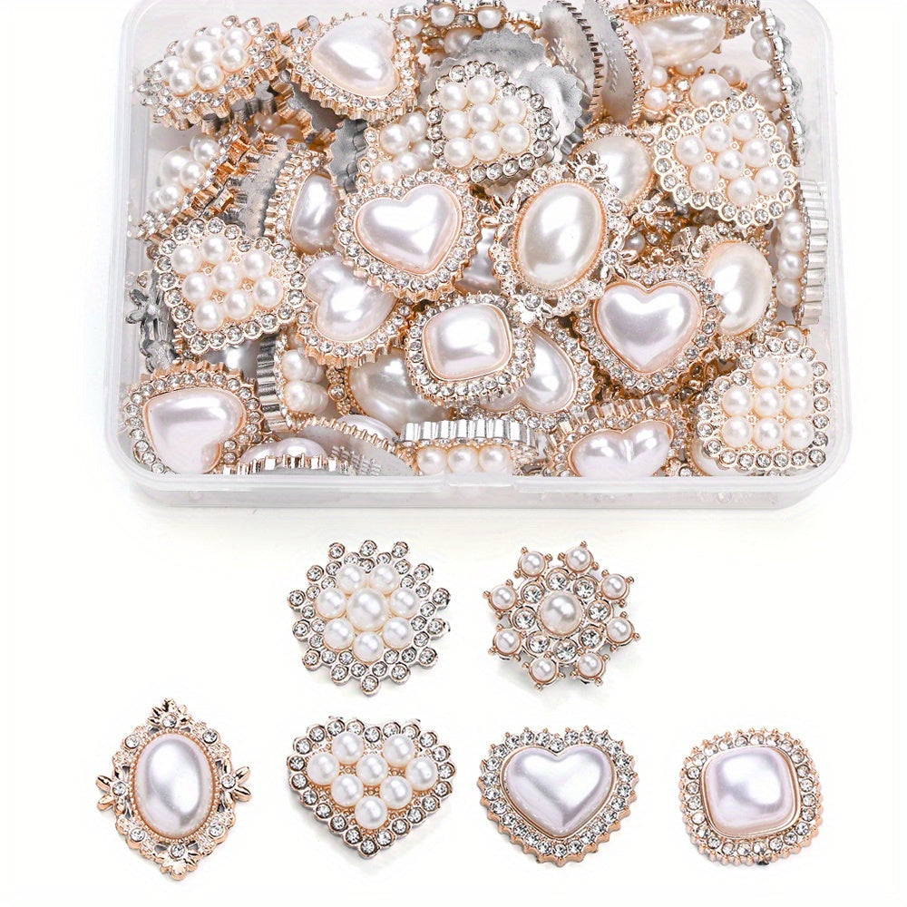 Acrylic Imitation Pearl Rhinestone Flatback Bead Set