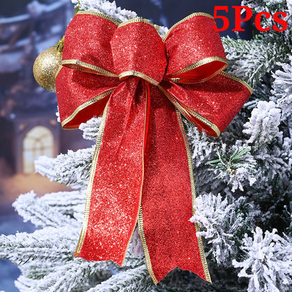Colorful Glitter Christmas Ribbon Bows