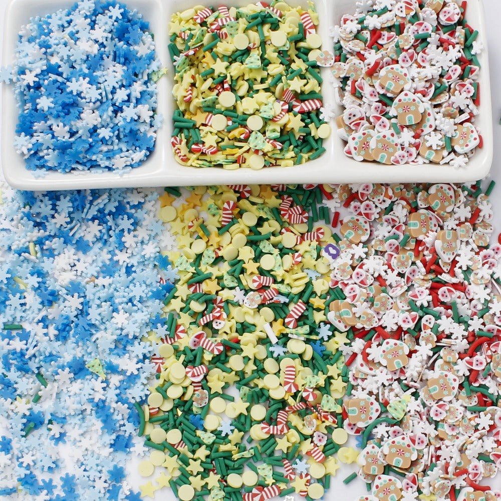 Christmas Polymer Clay Spacer Beads
