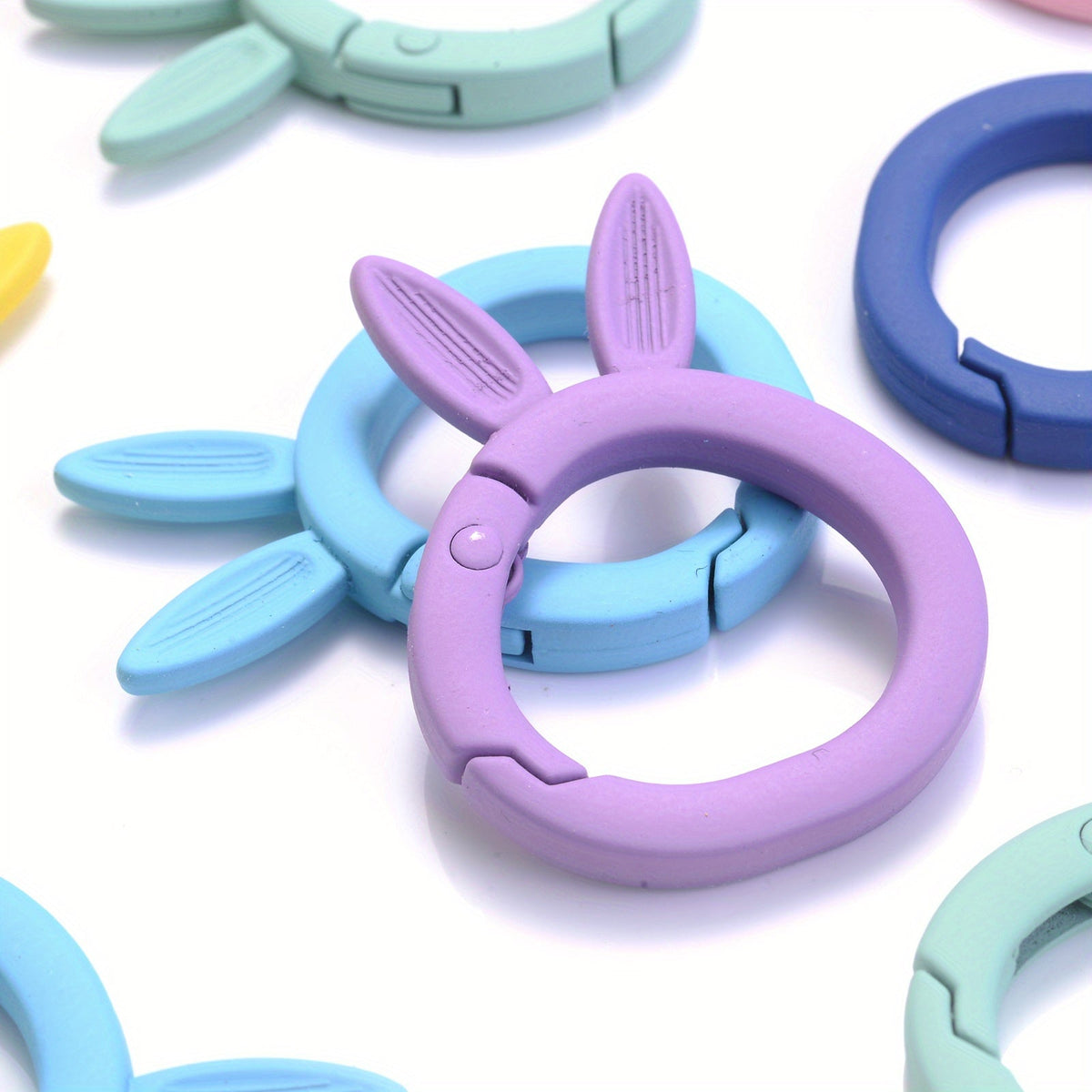 5-Piece 37x27 mm Rabbit Ear Shape Metal Keychain Hooks