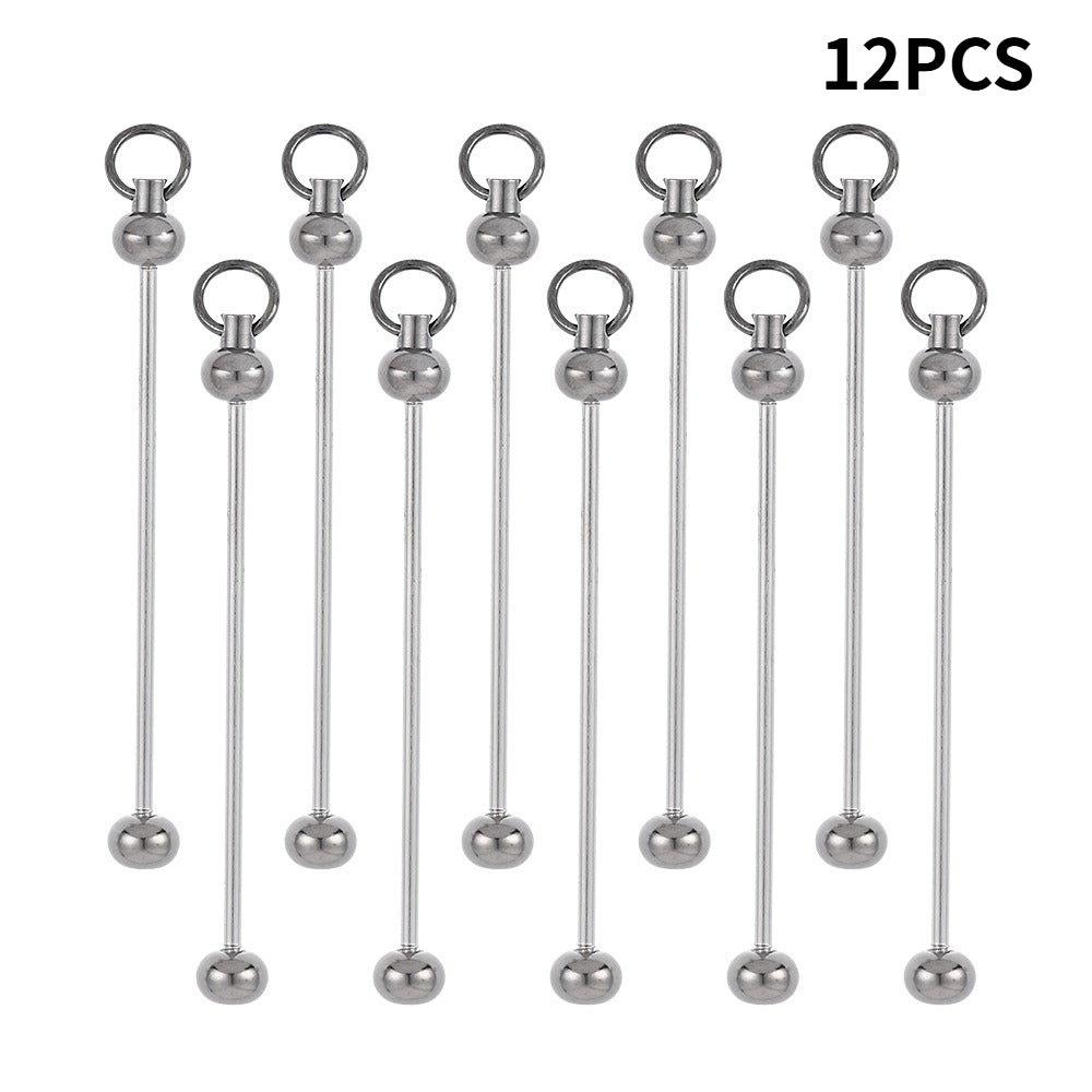 Metal Blank Bar Beadable Keychain Set