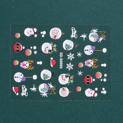Christmas 5D Embossed Nail Art Stickers