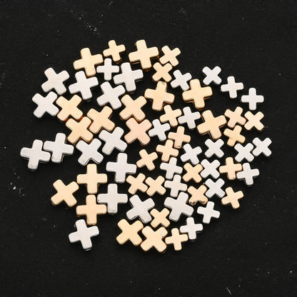Gold & Silver CCB Cross Spacer Beads