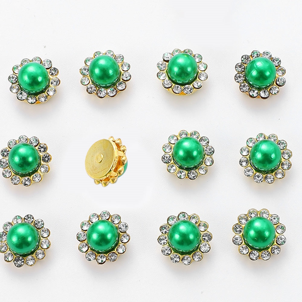 Flower Rhinestone Pearl Cabochons