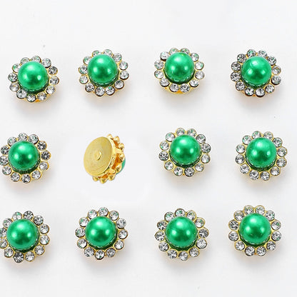 Flower Rhinestone Pearl Cabochons