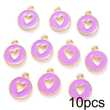 Valentine's Day Round Openwork Heart Alloy Charms