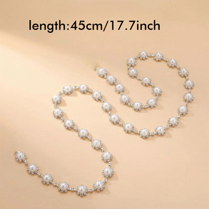 17.7 Inch Imitation Pearl & Rhinestone Bead Chain
