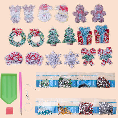 Acrylic Christmas Diamond Painting Earrings Set