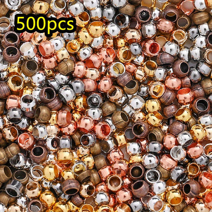 500pcs/lot 1.5/2/2.5/3mm Golden Copper Crimp Beads