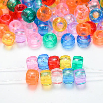 100pcs 6x9mm Large Hole Acrylic Cylindrical Beads