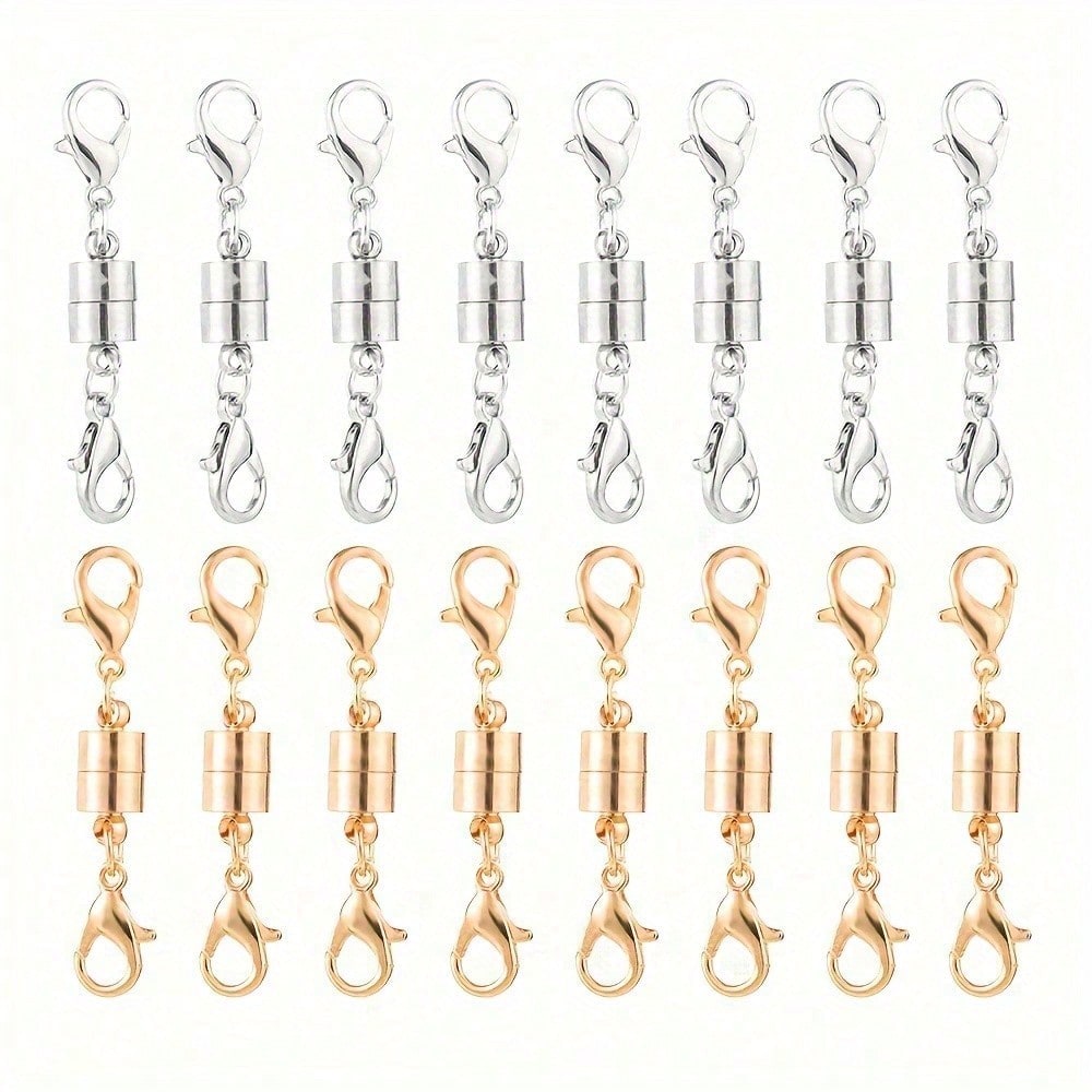 16-Piece Gold & Silver Magnetic Jewelry Clasps