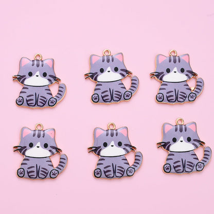 Enamel Cat Pendant Charms