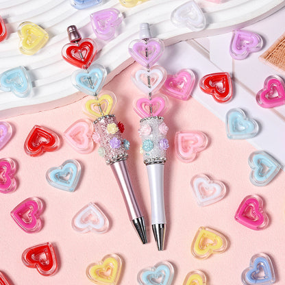 Acrylic Heart-Shaped Beads