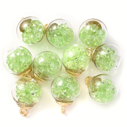 Rhinestone Glass Ball Pendants