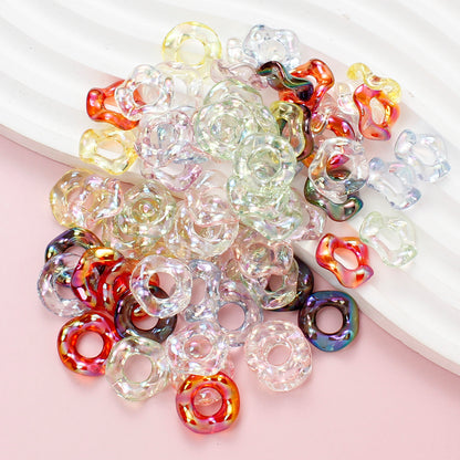 20pcs 16mm Shiny Acrylic Wave Ring Beads