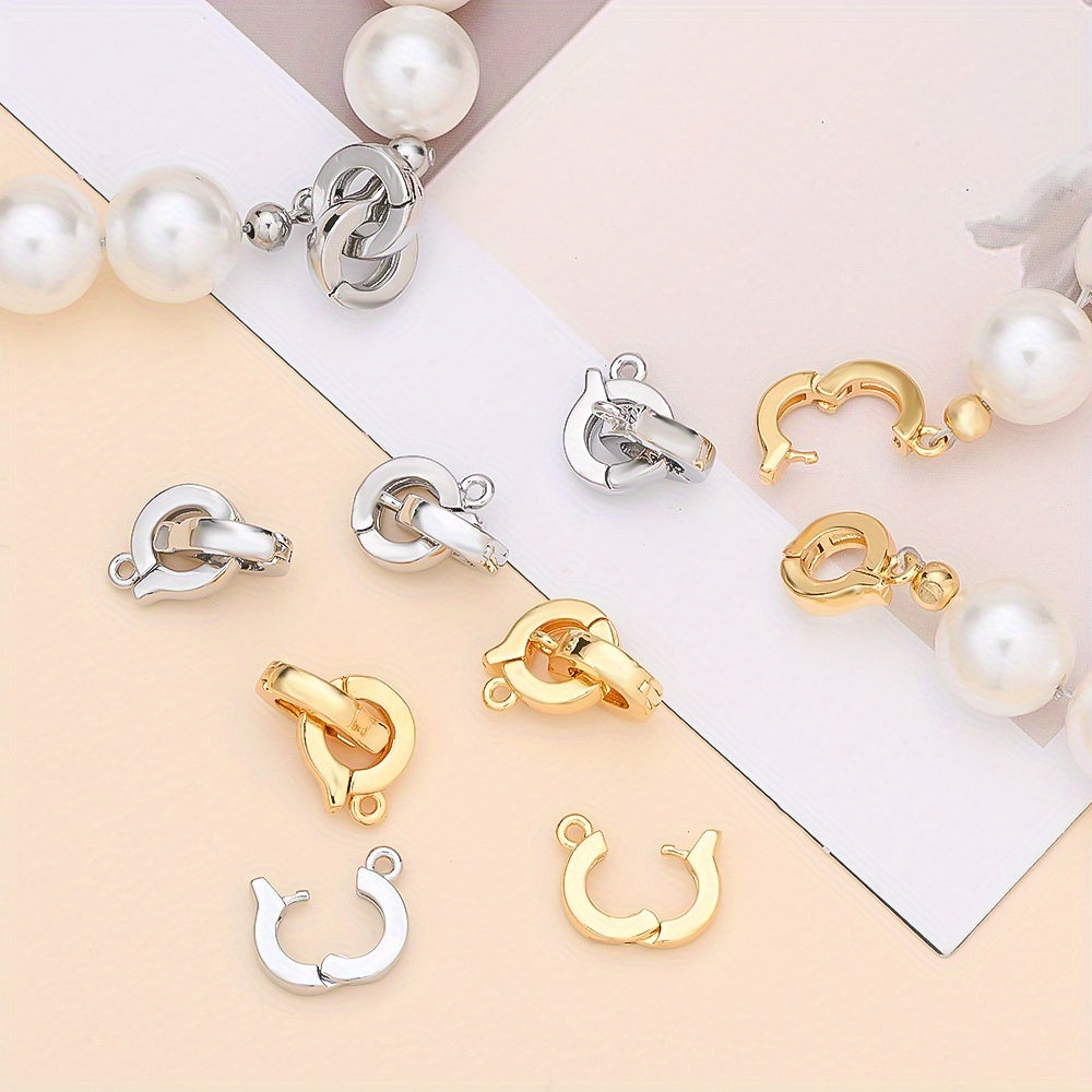 1 Pair 8mm Gold & Silver Copper Jewelry Clasps
