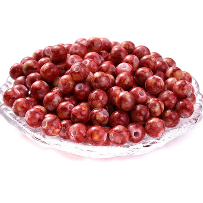 100pcs 8mm Cracked Acrylic Loose Spacer Beads