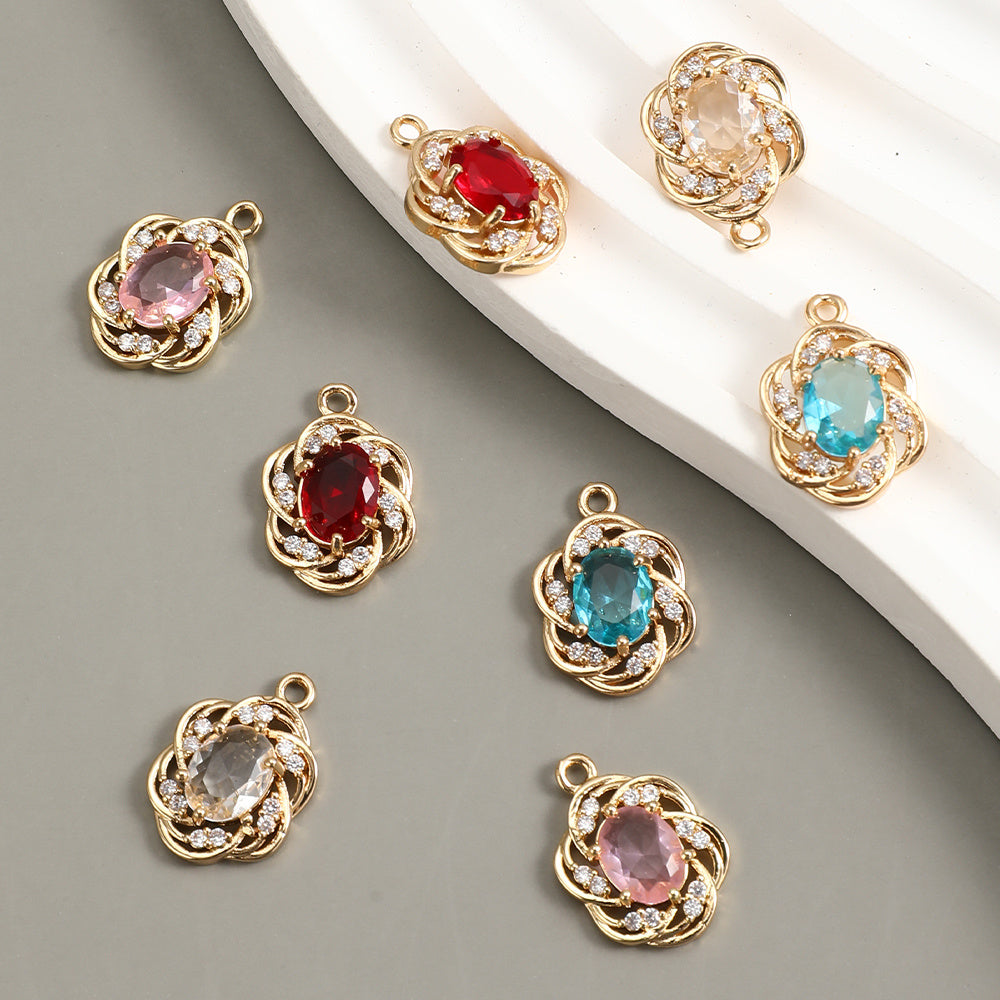 Glass Flower Pendants