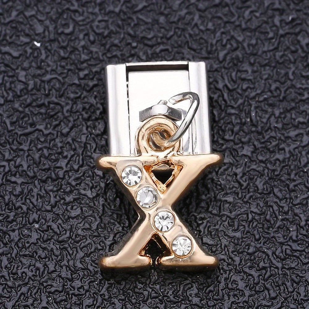 1PC Rhinestone A-Z Letter Modular Bracelet Charm Set