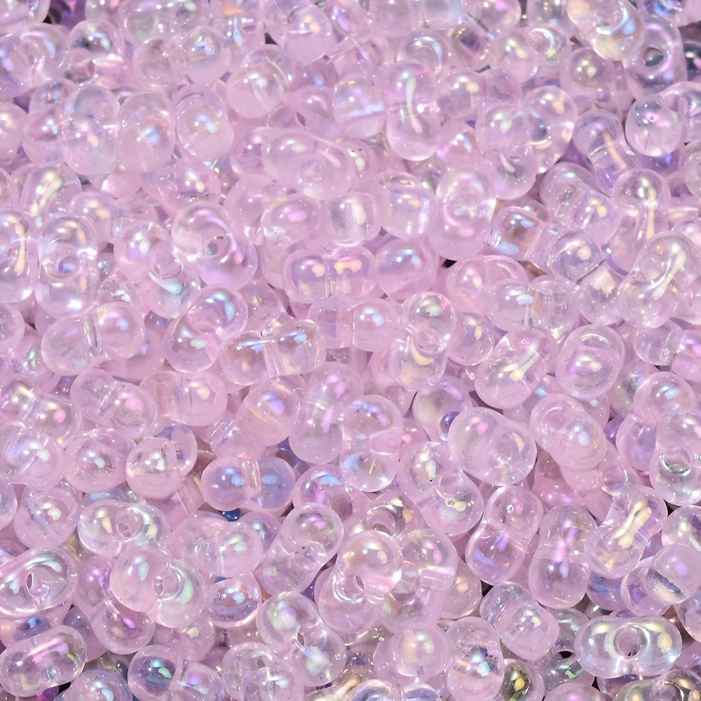 Rainbow Glass Rice Spacer Beads